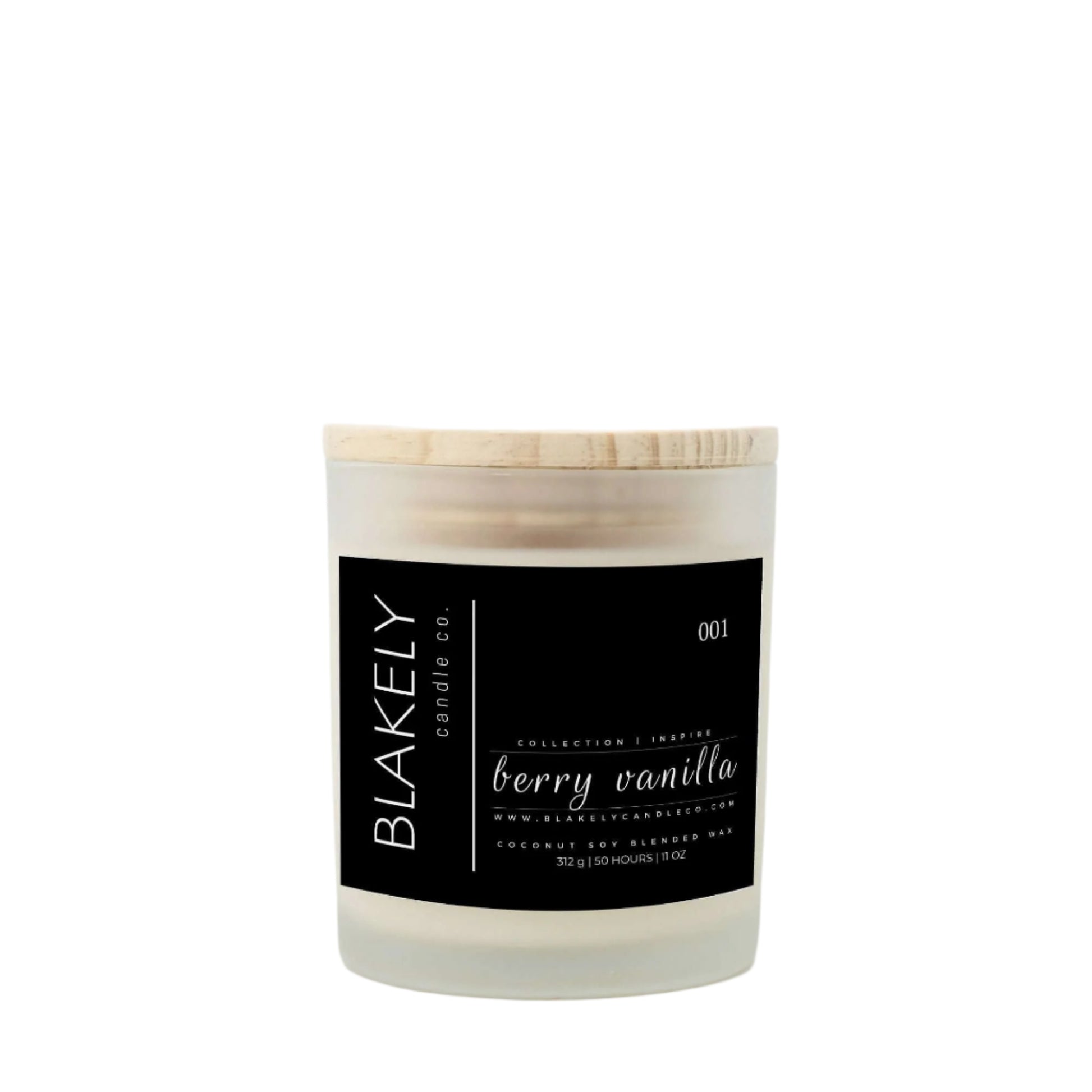No. 001 berry vanilla lux candle with wood wick - Blakely Candle Co.