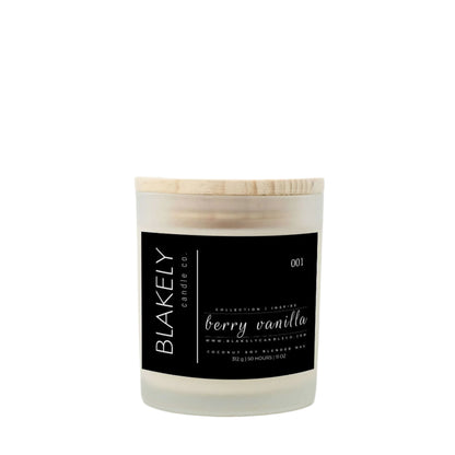 No. 001 berry vanilla lux candle with wood wick - Blakely Candle Co.